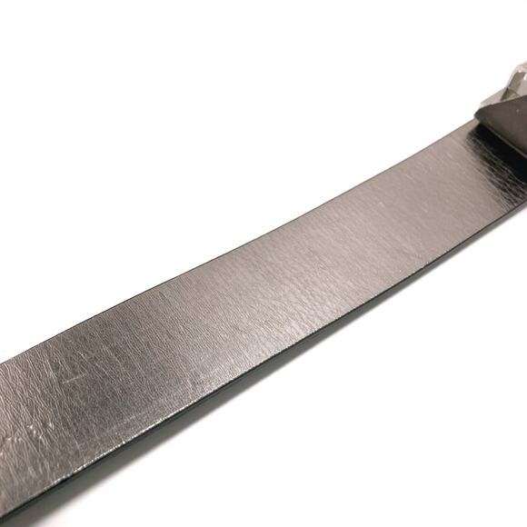 MIchael Kors Y2K Reversible Black & Champagne Faux Leather Belt, Silver Buckle main image 10